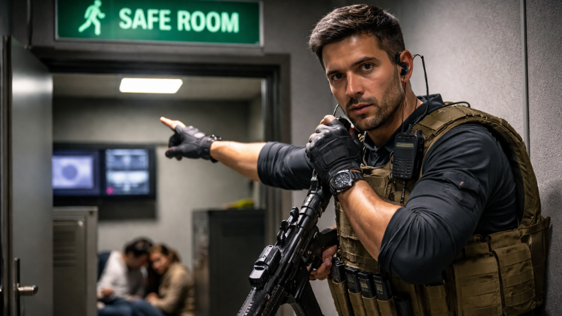 O uso de áreas seguras e pontos de refúgio é essencial em operações de proteção, conforme destaca Ernesto Kenji Igarashi.